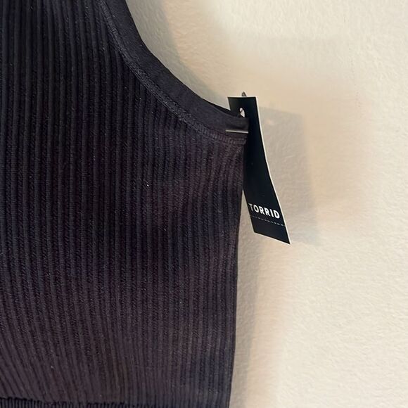 New! Torrid Seamless Ribbed Mid-Thigh Bodysuit Black Square Neck Size 2X NWT - Picture 9 of 14